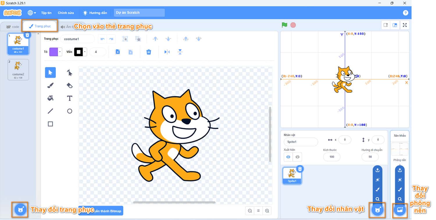 chọn phông nền nhân vật ngoại hình