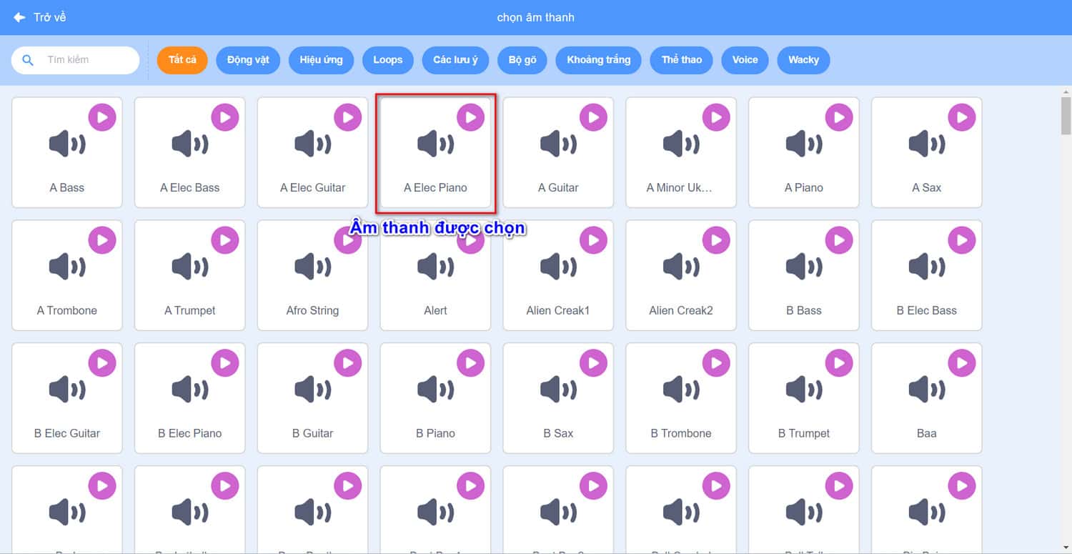 hình chọn âm thanh