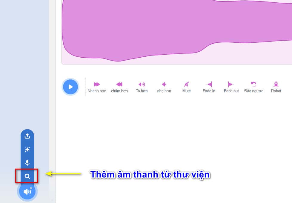 thêm âm thanh từ thư viện