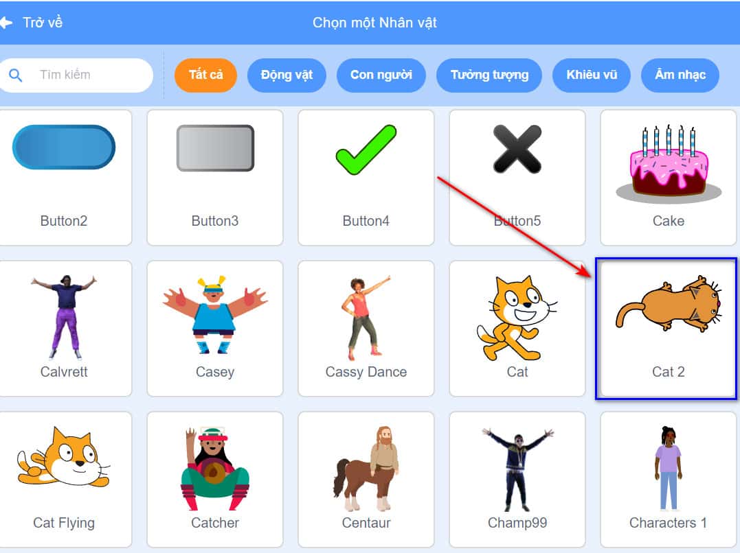 Lựa chọn nhân vật