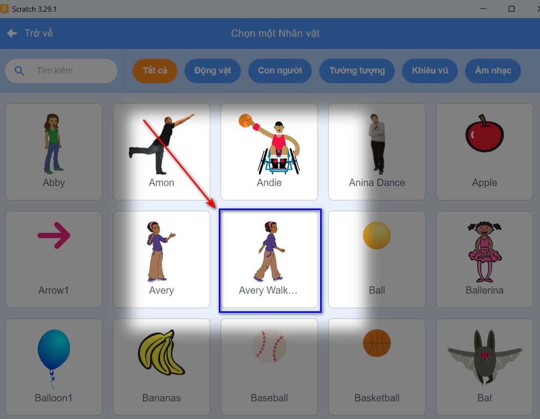 Chọn nhân vật mới