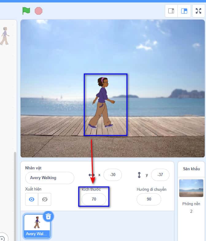 Thay đổi kích thước nhân vật