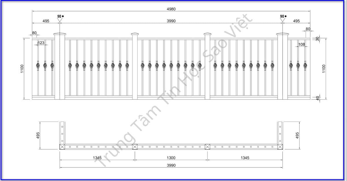 Bài tập thực hành Autocad 2D cơ bản
