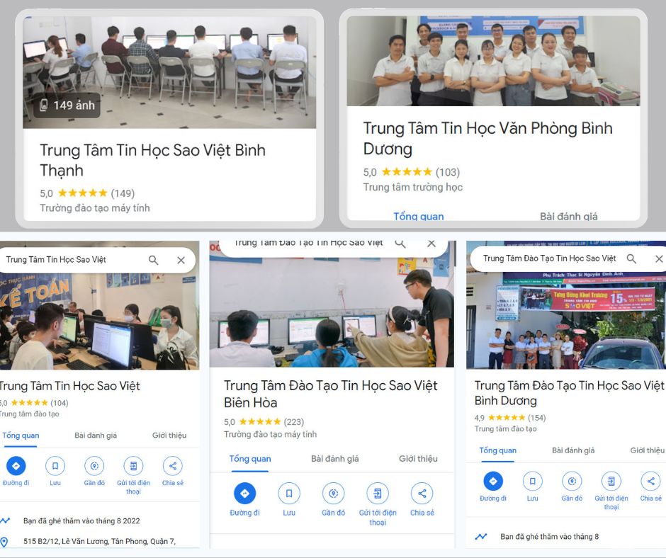 Đánh giá của học viên tại Trung Tâm Tin Học Sao Việt