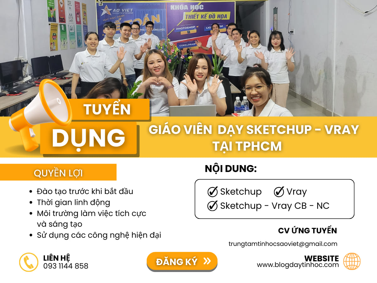 Tuyển dụng giáo viên dạy Sketchup - Vray TPHCM