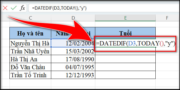 Bước 1: Nhập công thức