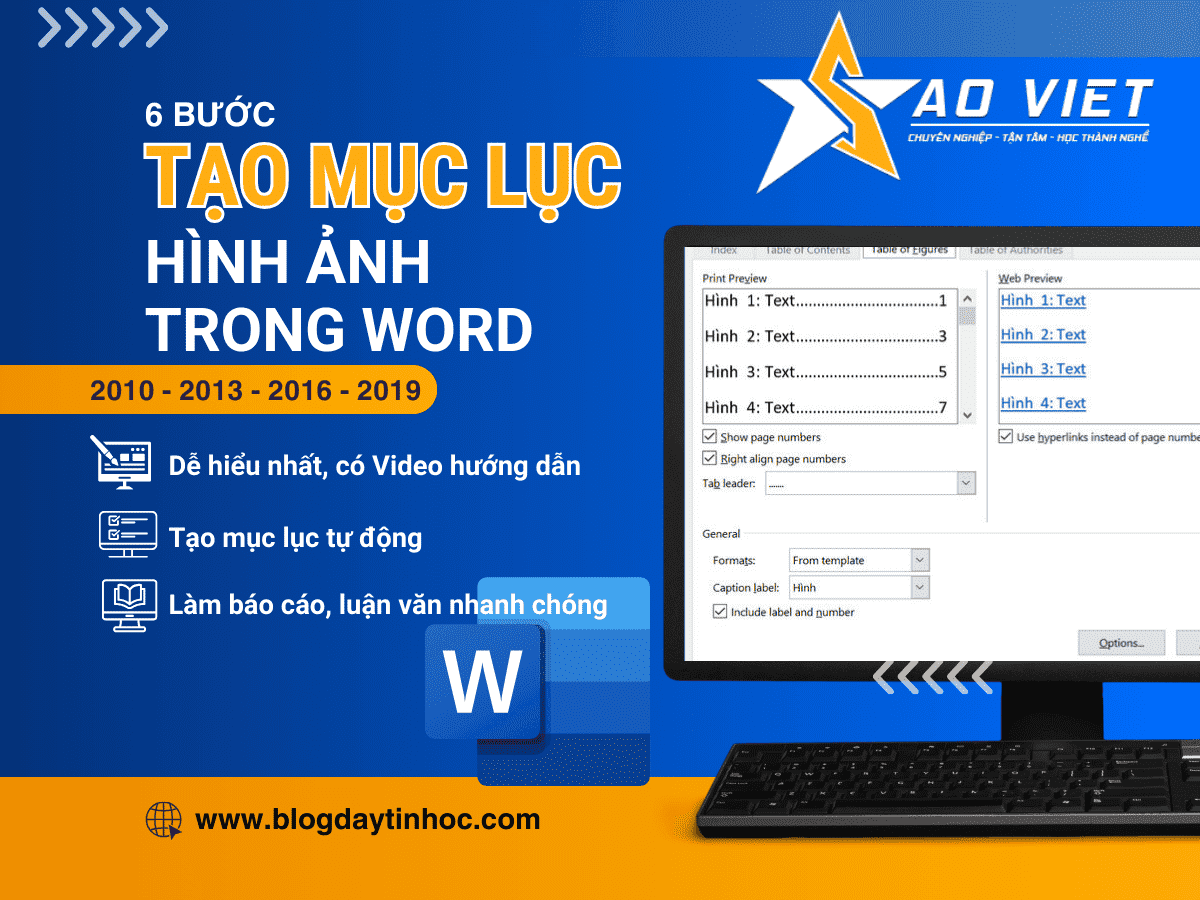 Hướng dẫn tạo Mục Lục Hình Ảnh trong Word