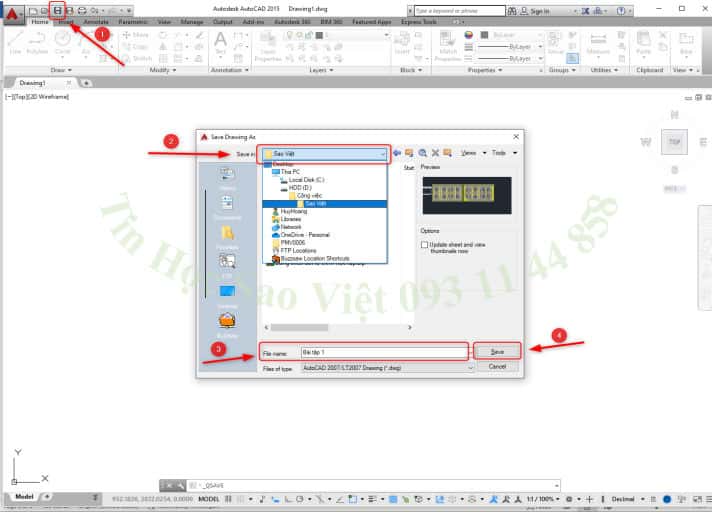 Lưu file AutoCAD