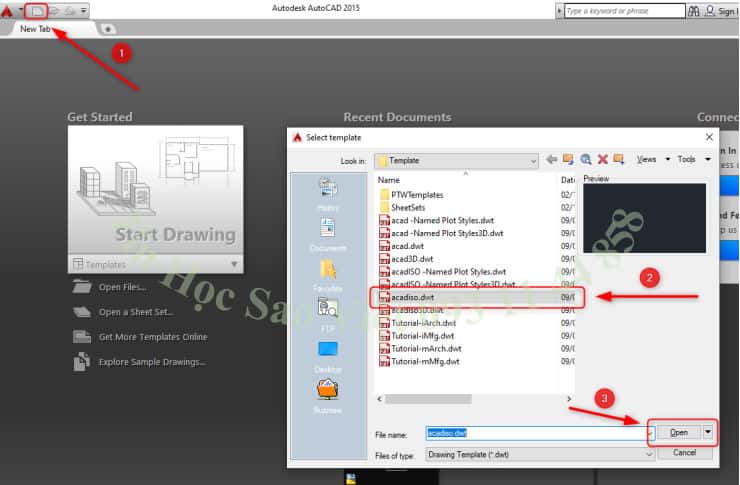 Tạo file mới trong AutoCAD