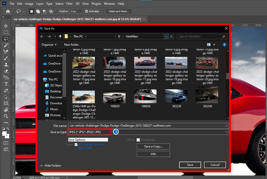 bước 3 lưu hình trong photoshop