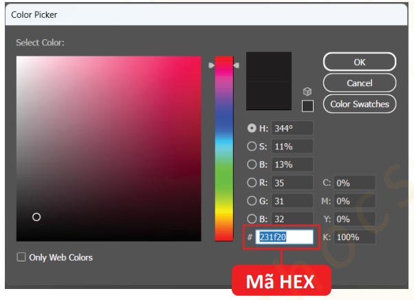 Mã Màu hex trong Color Picker