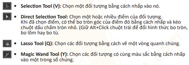 Nhóm Công Cụ Dùng Để Chọn Cơ Bản Trong Illustrator