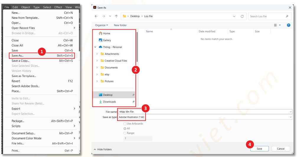 Hướng dẫn lưu file trong Illustrator