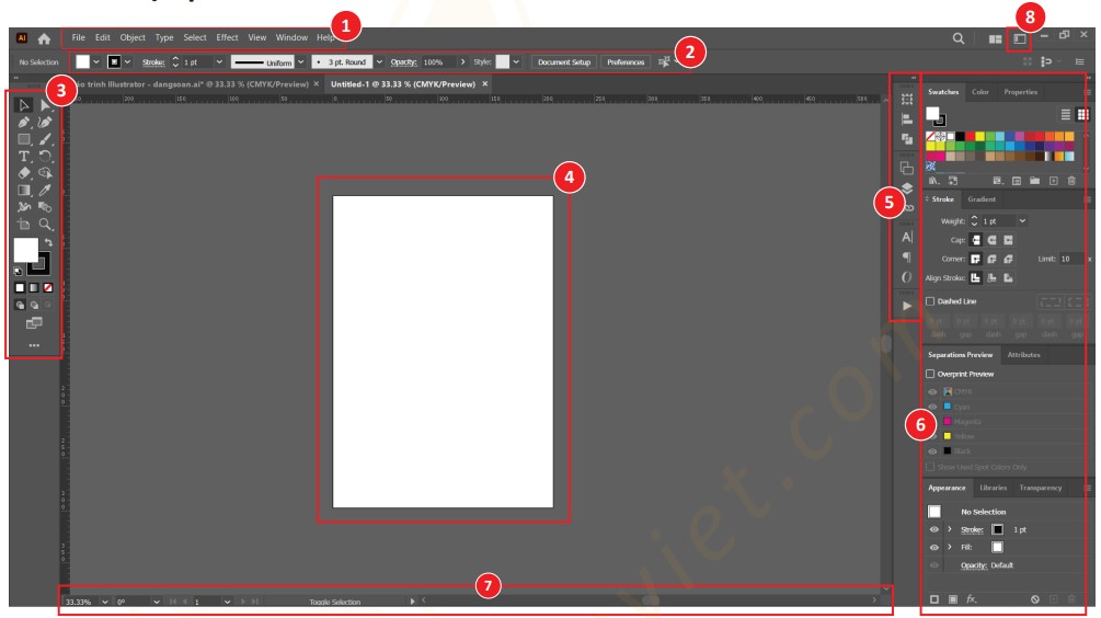 Làm Quen Với Giao Diện Làm Việc Trong Illustrator