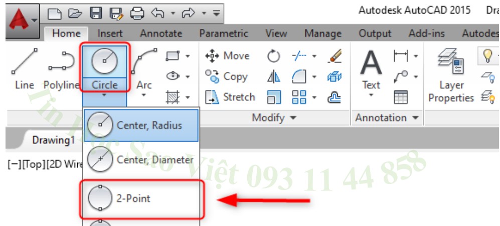 Lệnh 2 Point đi qua 2 điểm