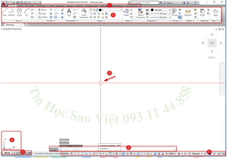 Làm quen giao diện làm việc chính của phần mềm AutoCAD
