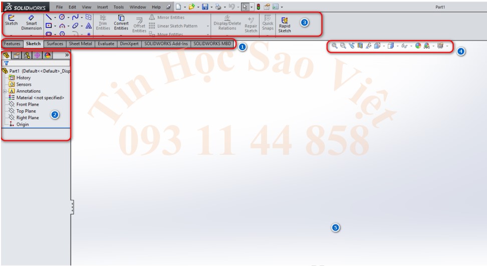 Giao diện thiết kế và làm việc trong SolidWorks