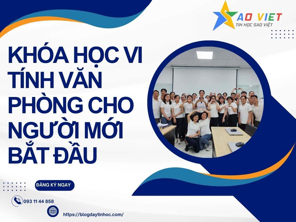khóa học vi tính văn phòng cho người mới bắt đầu
