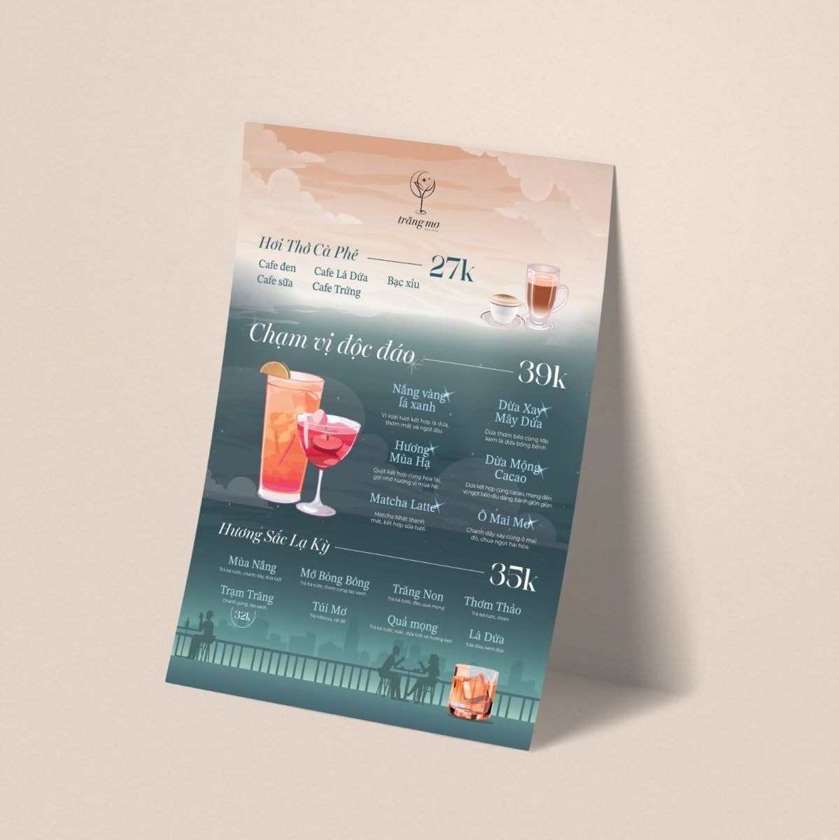 sản phẩm menu của học viên trong khóa học thiết kế đồ họa tại Bình Tân