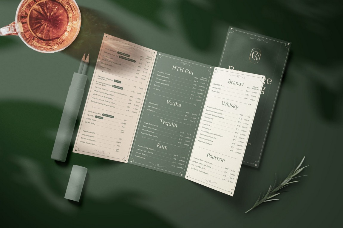 sản phẩm thực đơn của học viên trong khóa học thiết kế đồ họa tại Bình Tân