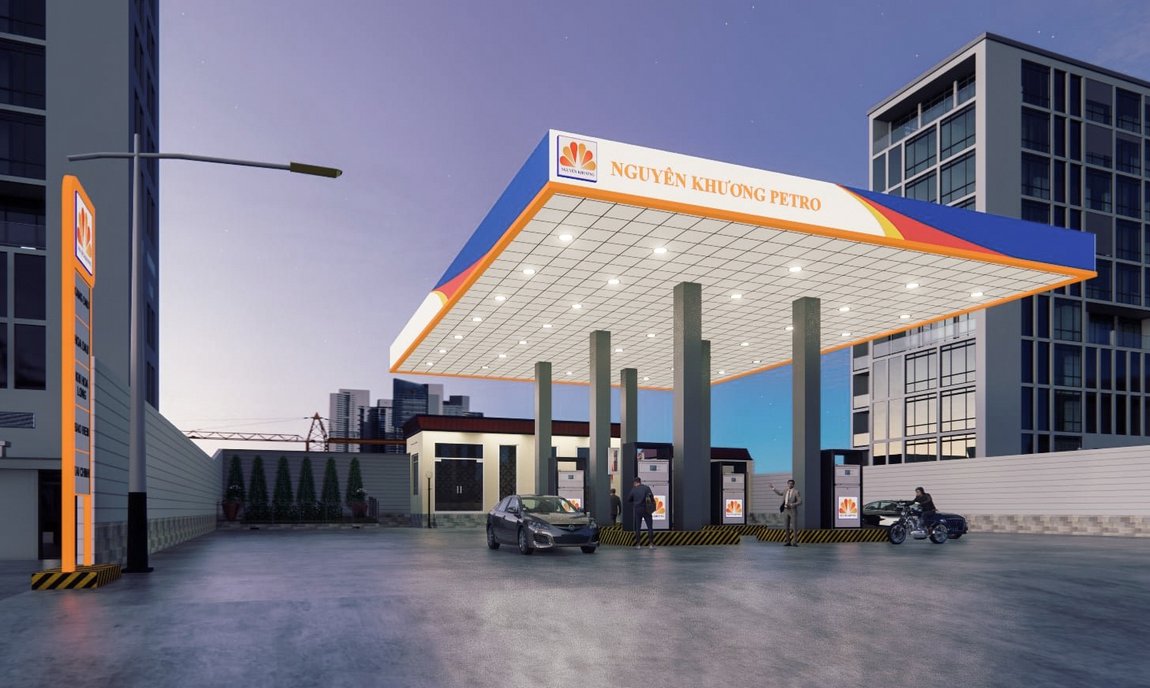 học viên thiết kế biển hiệu cây xăng trong khóa học coreldraw tại Bình Tân