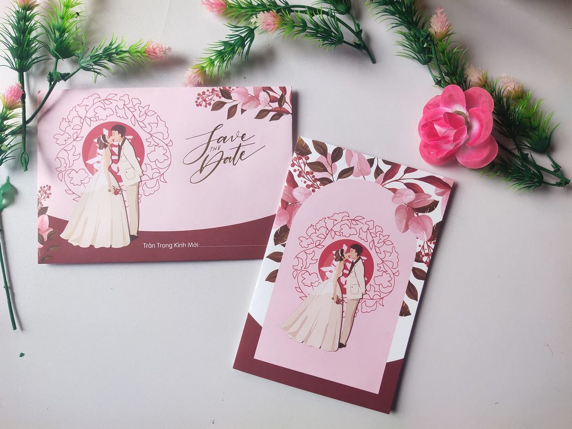 sản phẩm thiệp cưới trong khóa học coreldraw