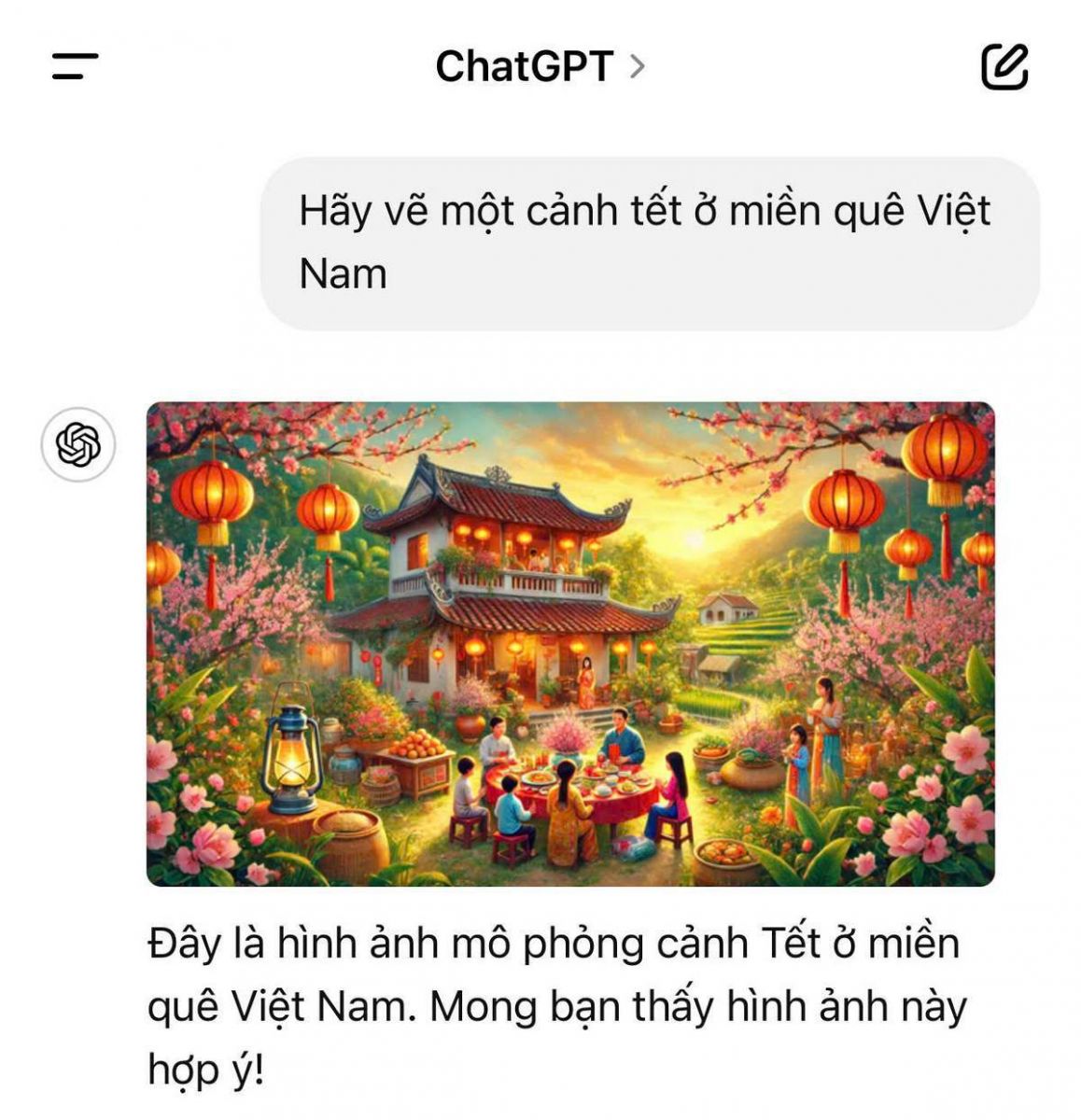 ví dụ 1 về sử dụng chatGPT