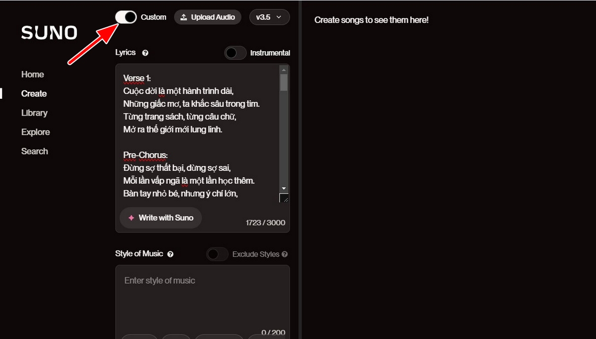 lựa chọn custom để tùy chỉnh nâng cao 