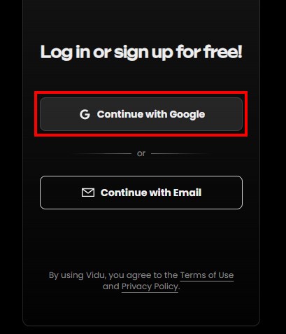 Đăng ký bằng tài khoản Google có sẵn
