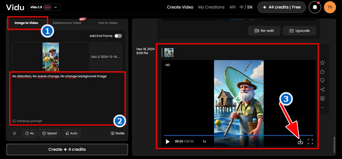 Tạo Video từ hình ảnh trong Vidu Studio