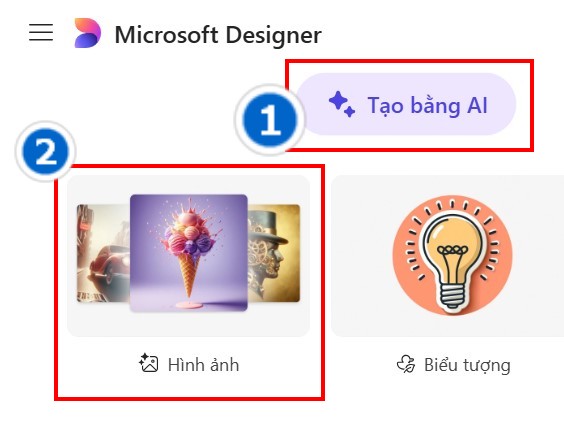 Chọn tạo hình ảnh bằng AI