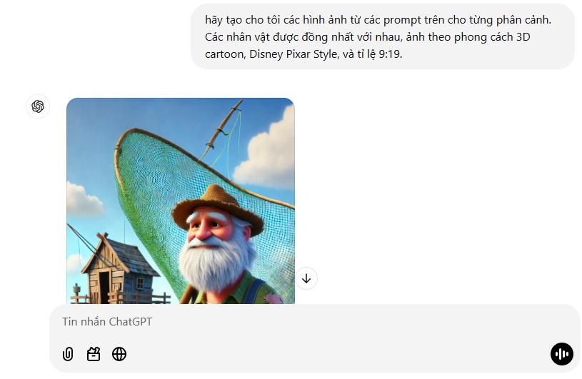 Tạo hình ảnh cho các phân cảnh từ ChatGPT