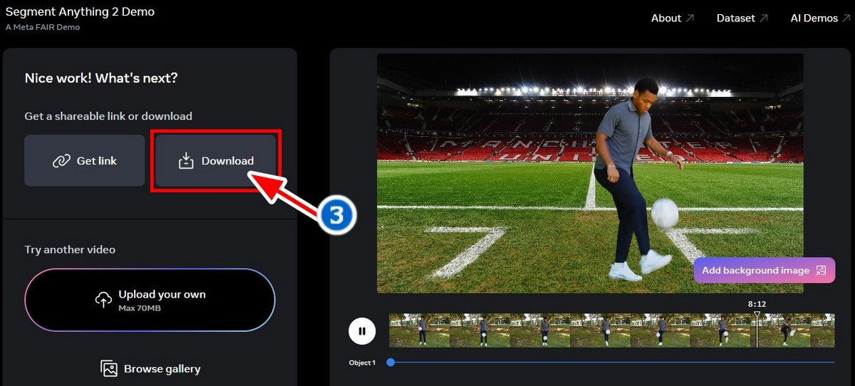 bước 3 xem lại và tải xuống video