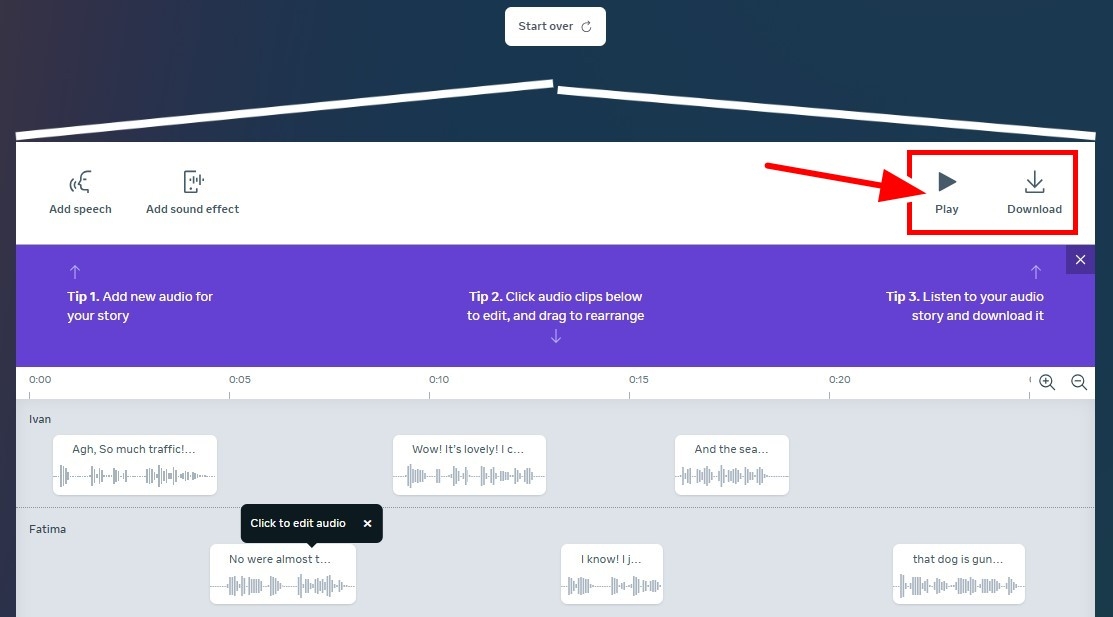 bước 4 nghe lại và tải xuống