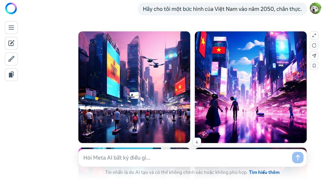 ví dụ 1 về tạo hình bằng meta ai