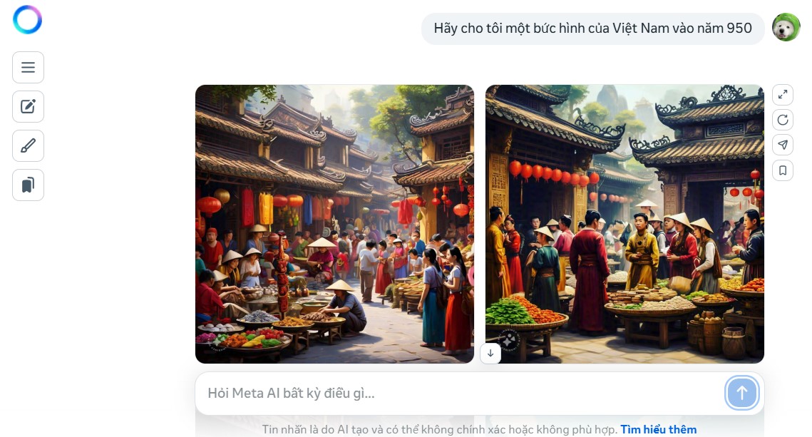 Ví dụ 2 về tạo hình bằng Meta AI