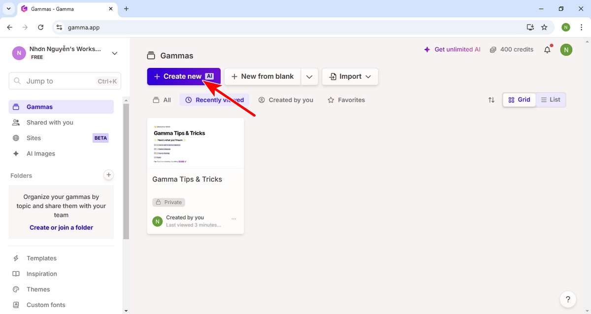 Bước 3: Bắt Đầu Tạo Slides