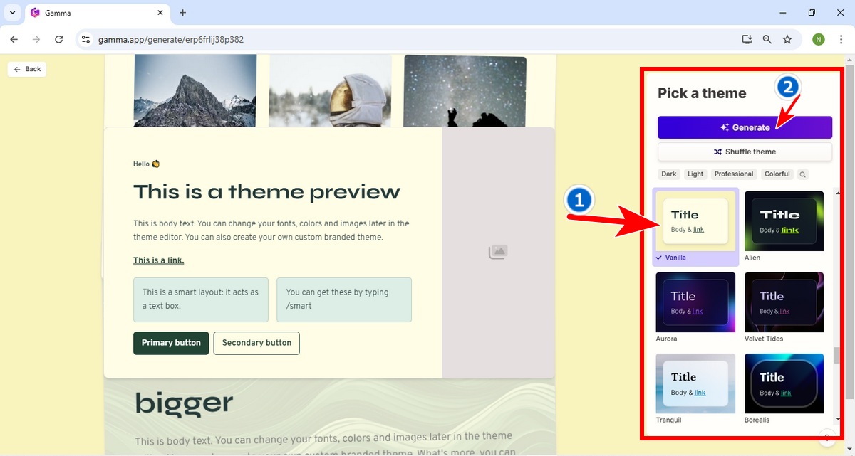 Bước 7: Lựa chọn giao diện cho bài thuyết trình