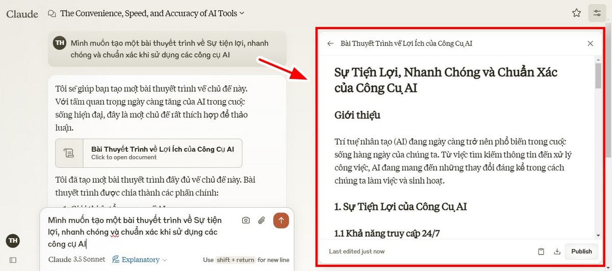 kết quả từ ClaudeAI