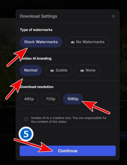 bước 5 thiết lập thông số cho Video và Tải xuống