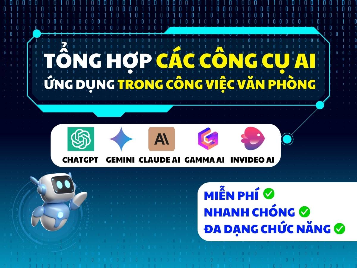 tổng hợp các công cụ AI ứng dụng trong công việc văn phòng