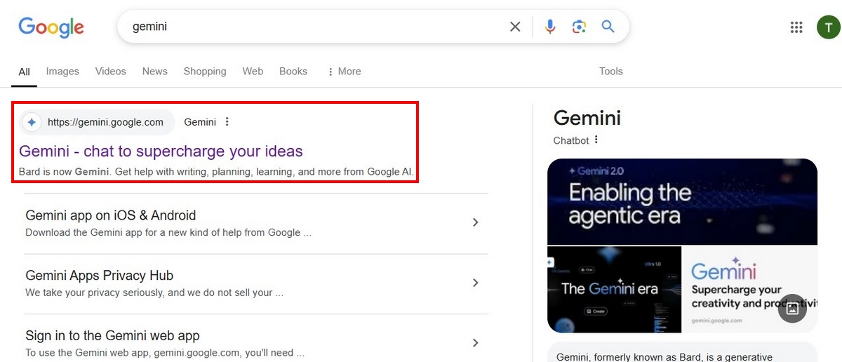 Bước 1 truy cập trang Web Gemini