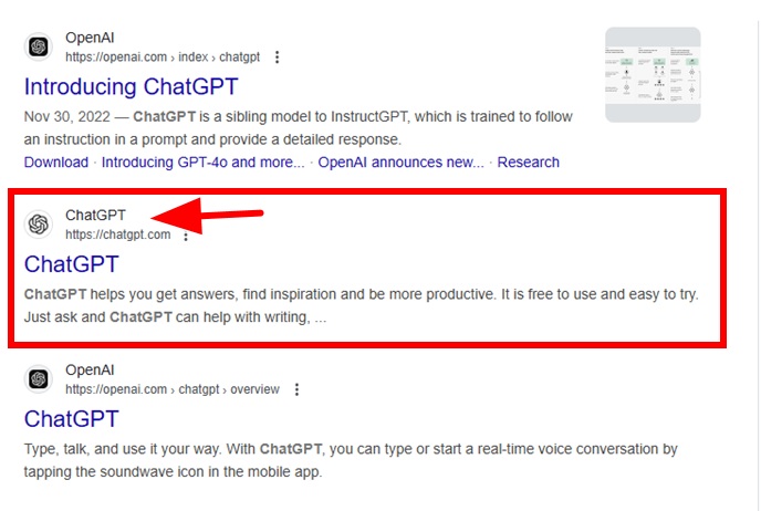 Bước 1 truy cập trang web ChatGPT