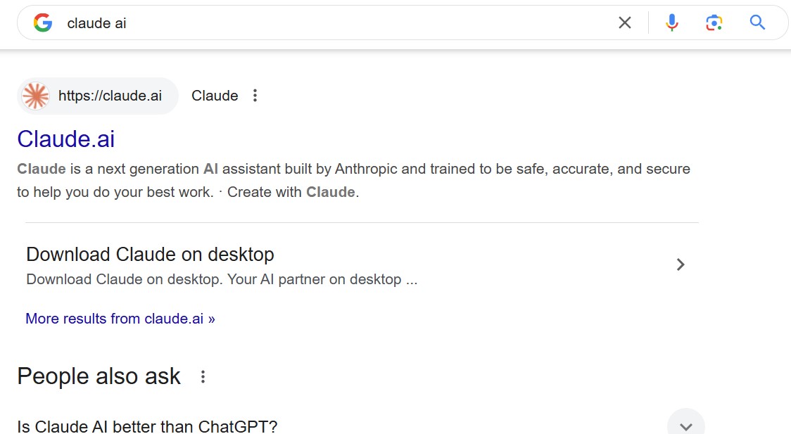 Bước 1 truy cập trang Web Claude AI