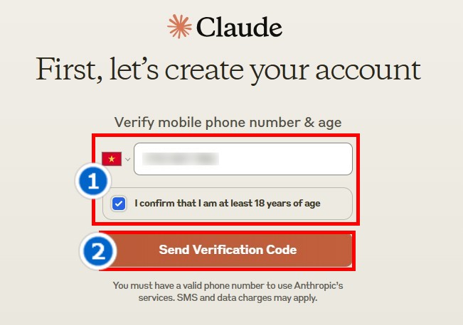Bước 3 xác minh số điện thoại