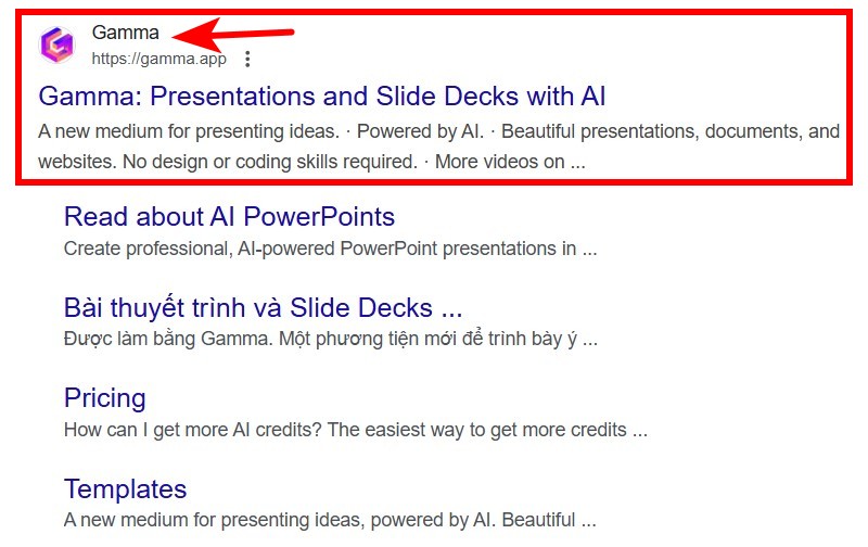 bước 1 truy cập trang web gamma