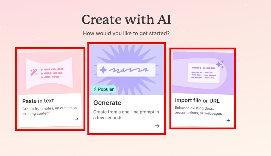 bước 4 lựa chọn hình thức tạo slides