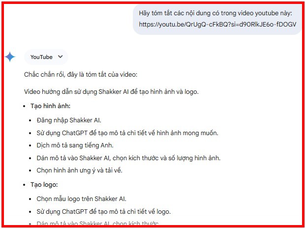 bước 3 Xem lại nội dung Video được Gemini tóm tắt