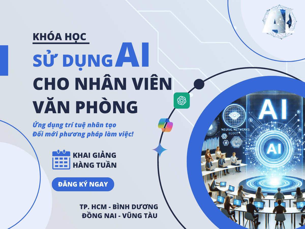 Khóa học sử dụng AI cho nhân viên văn phòng