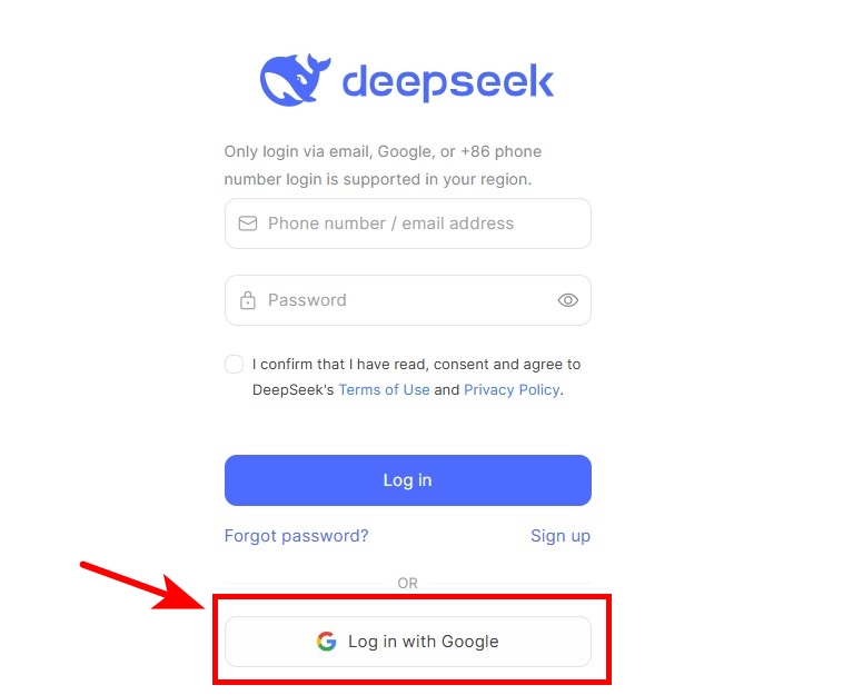 Bước 3: Chọn Đăng nhập với tài khoản Google